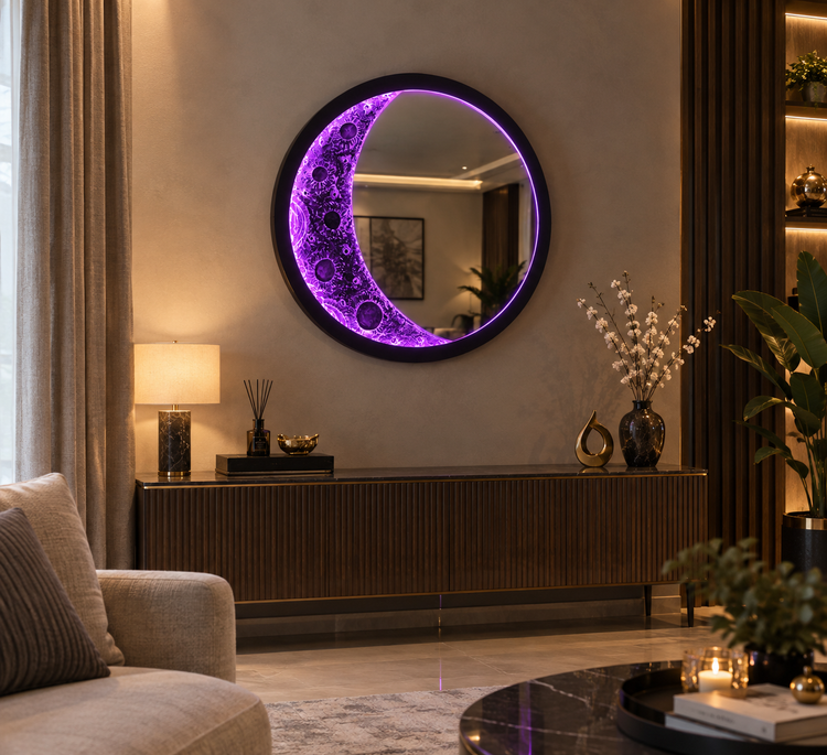 تابلودکوراتیو LED تلفیق ماه وآینه